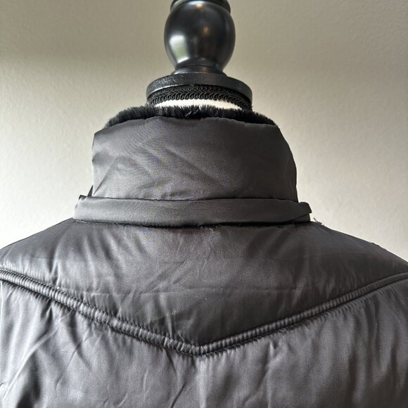 Women's Nautica Faux Fur Trim Hooded Mid-Length Black Puffer Jacket Size XL - Picture 11 of 14